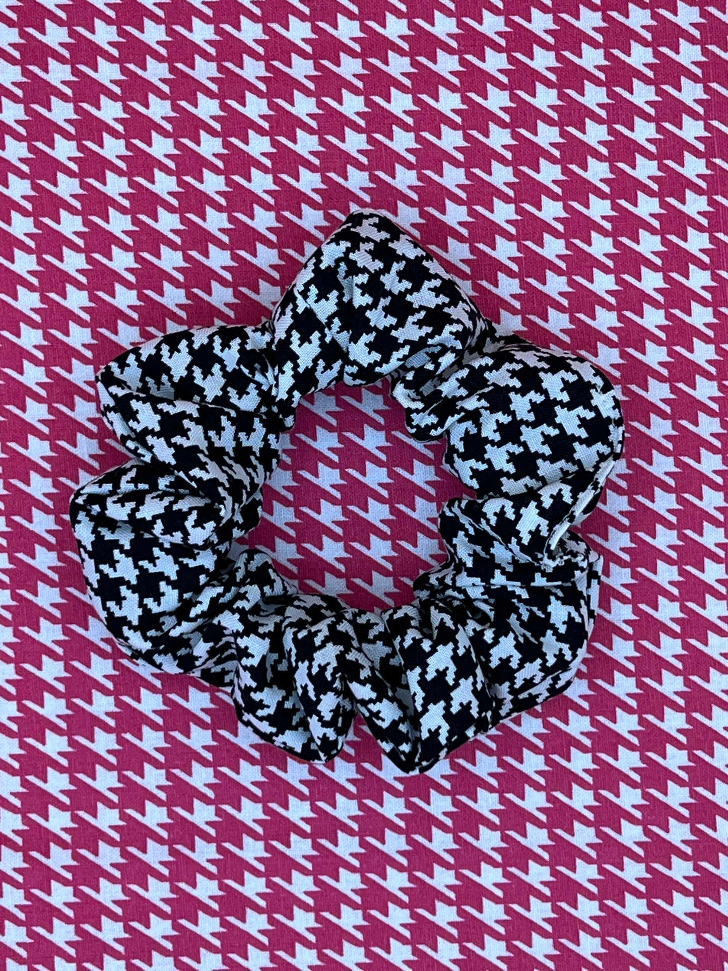 Black Houndstooth Scrunchie