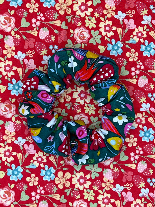 Mushroom Floral Scrunchie